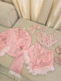Pink Satin Short Set