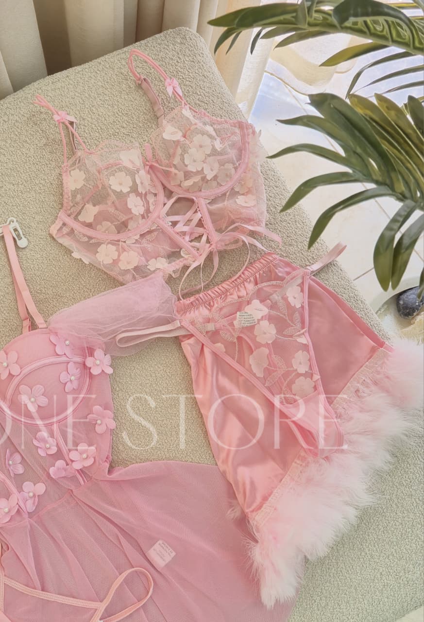 Pink Satin Short Set