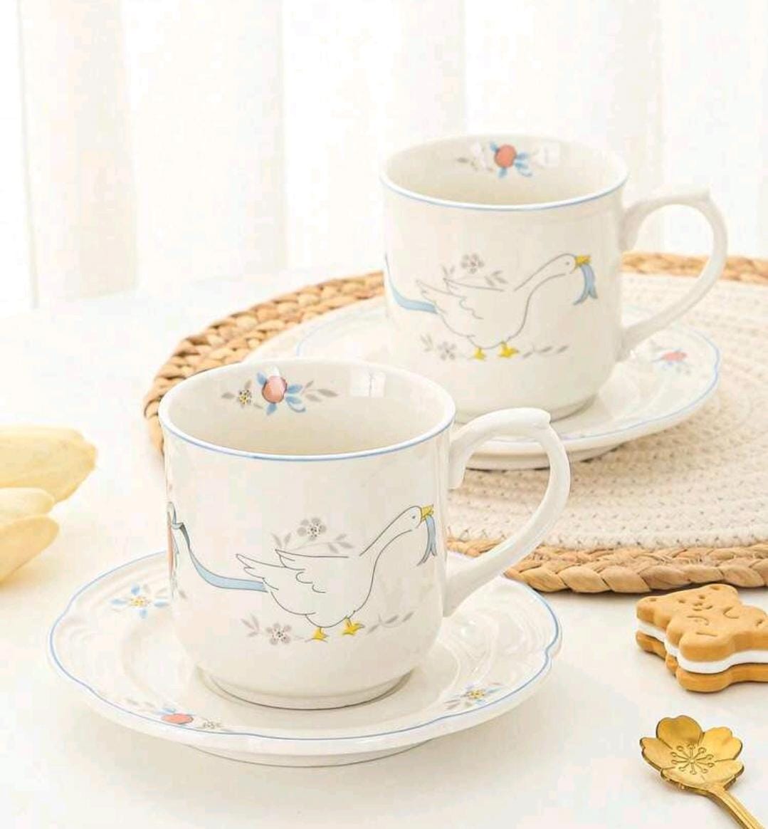 Goose Teacup & Saucer Set