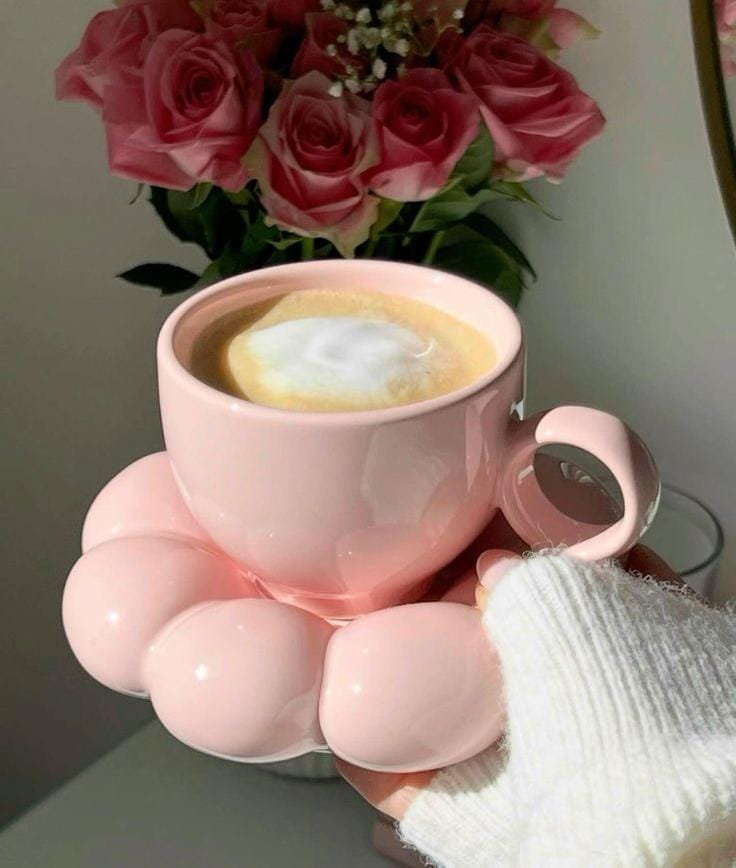 Pink Bubble Cup & Saucer