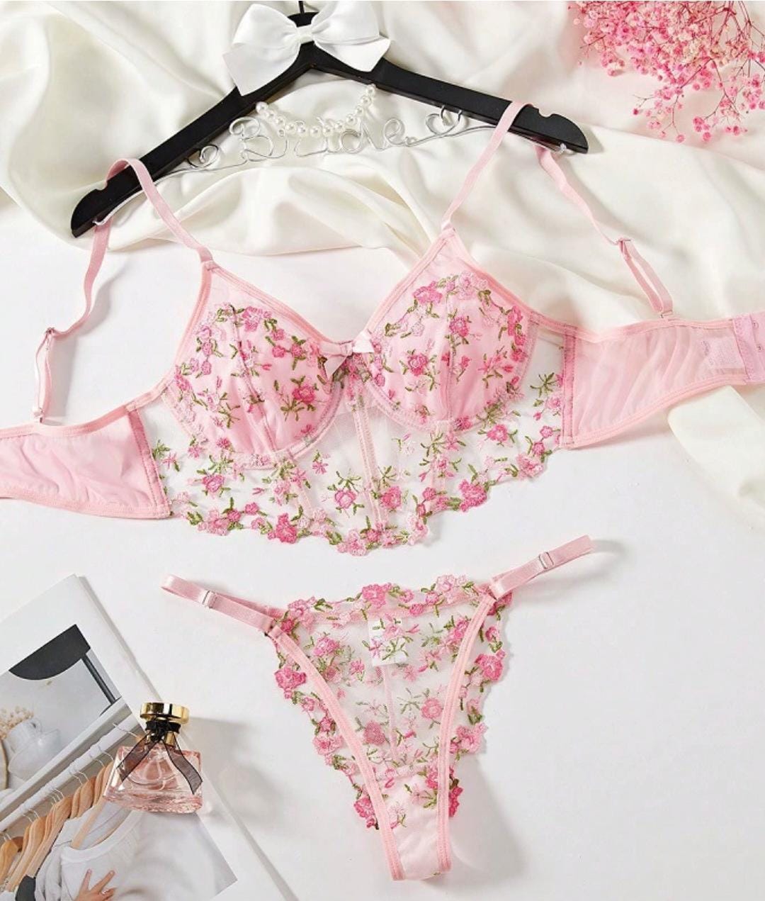 Pink Bridal Floral Set