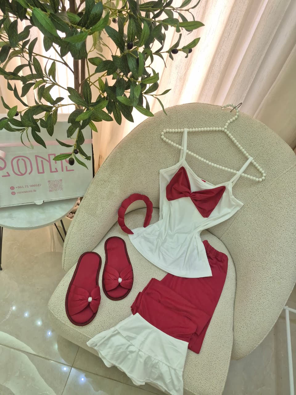 Red Bow Charm PJ Set