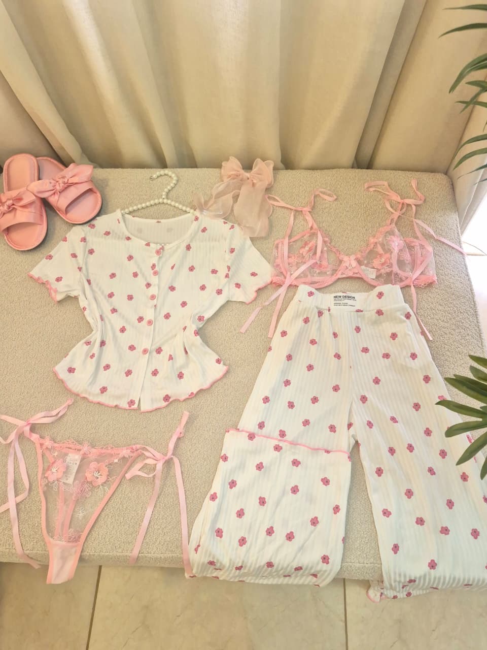 SUMMER FLOWER PJ & LINGERIE SET