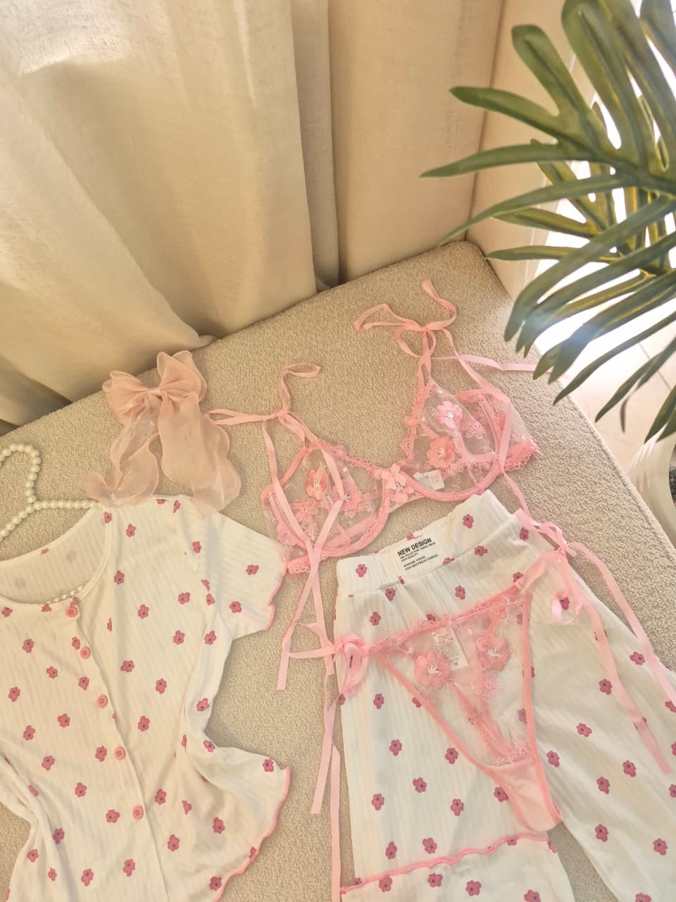SUMMER FLOWER PJ & LINGERIE SET