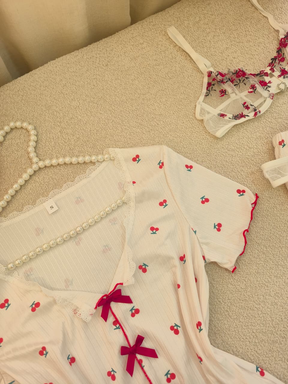SUMMER CHERRY PJ & LINGERIE SET