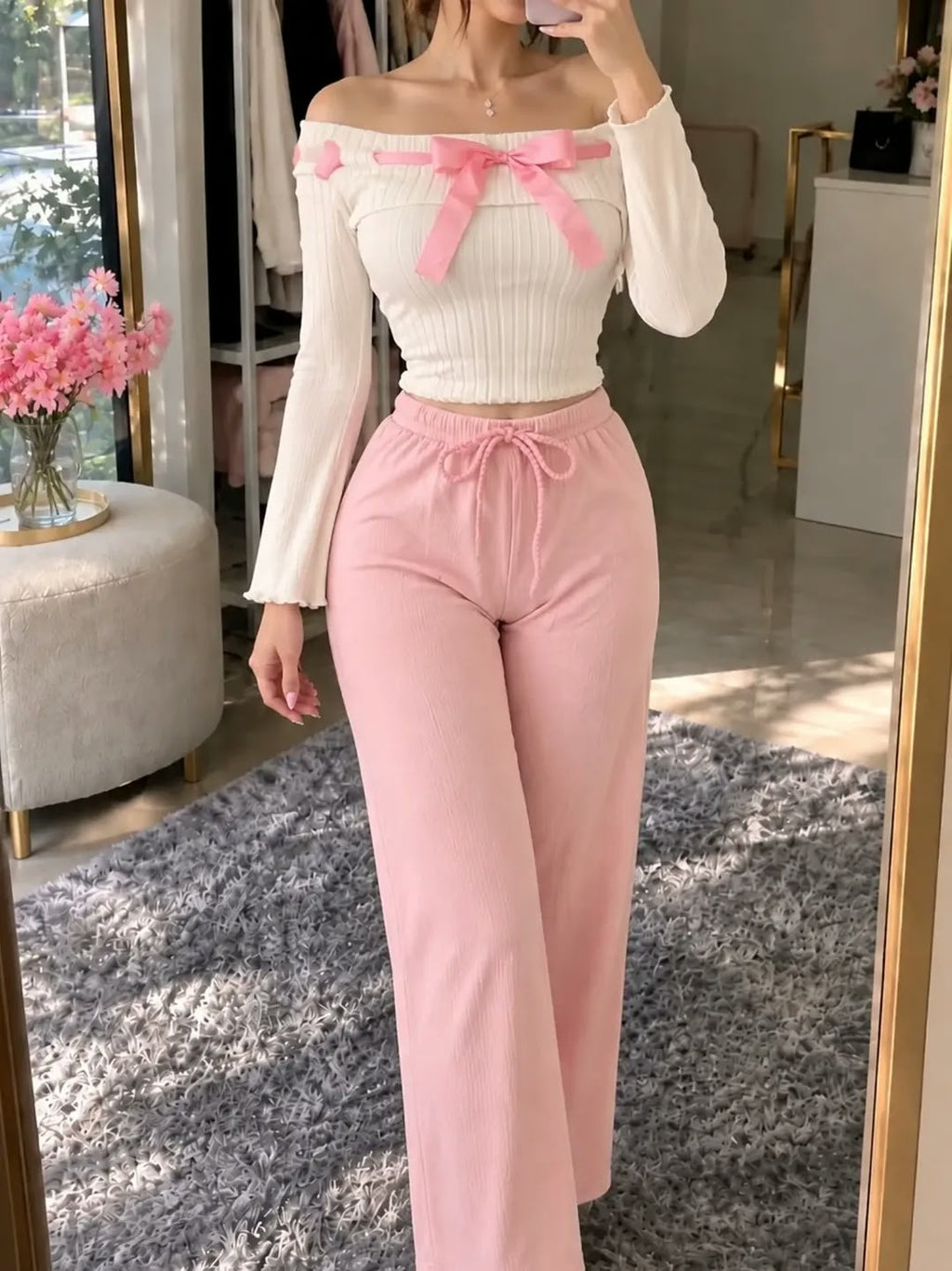 Pink Coquette Pajama Set 2pcs