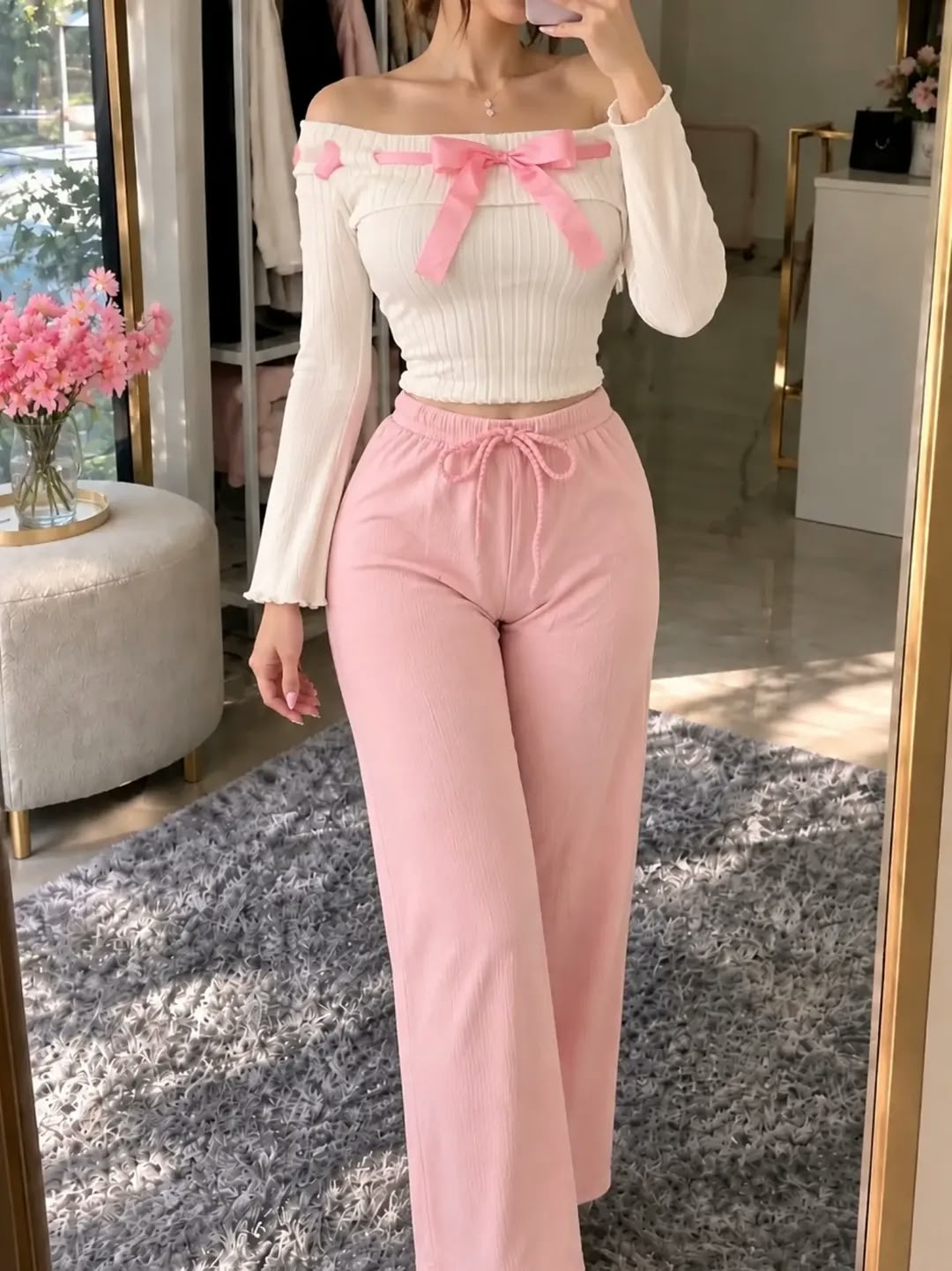 Pink Coquette Pajama Set 2pcs