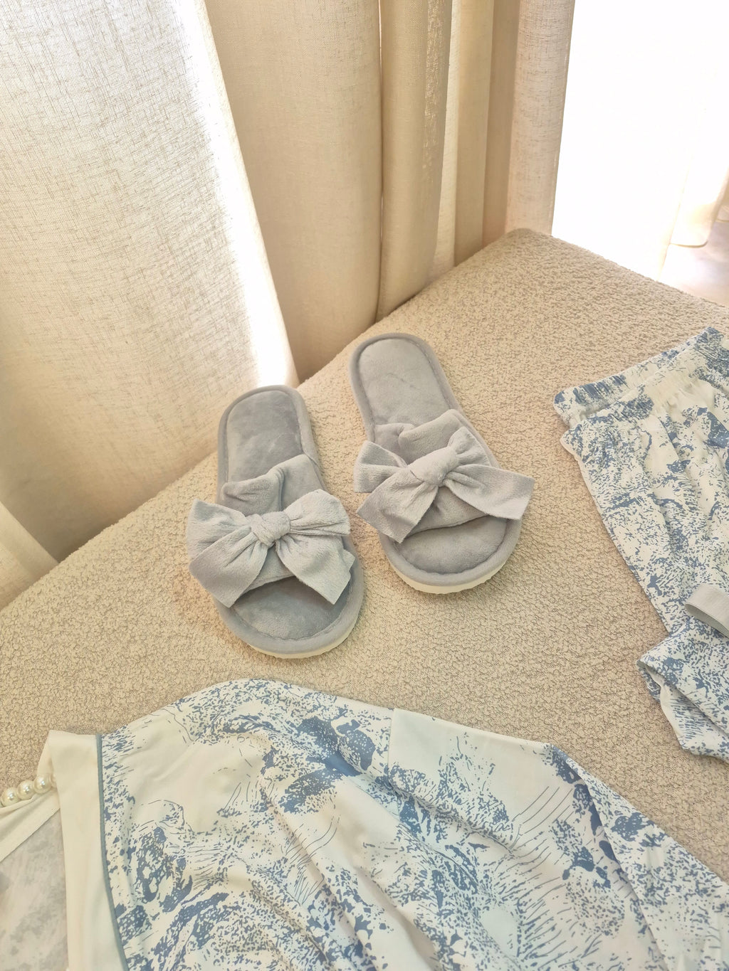 Blue hospital Pj Set & Slipper