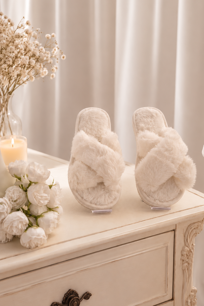 Frusty Blue Winter Pajama 3 pcs with white Fuzzy Slipper