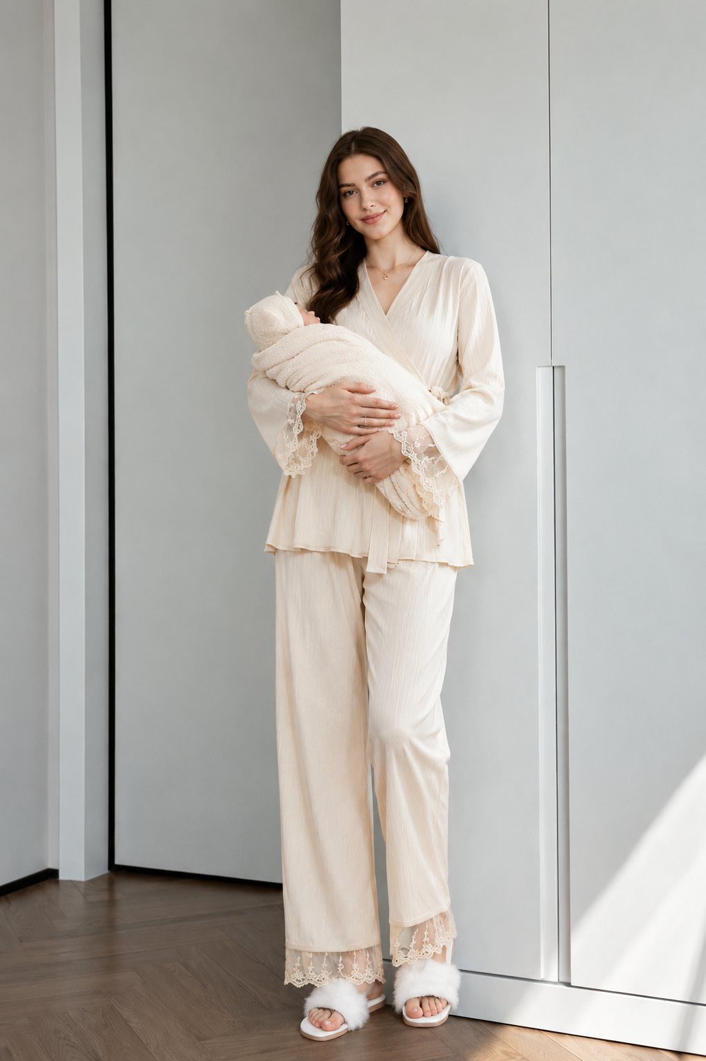 Maternity & Nursing Beige Pajamas