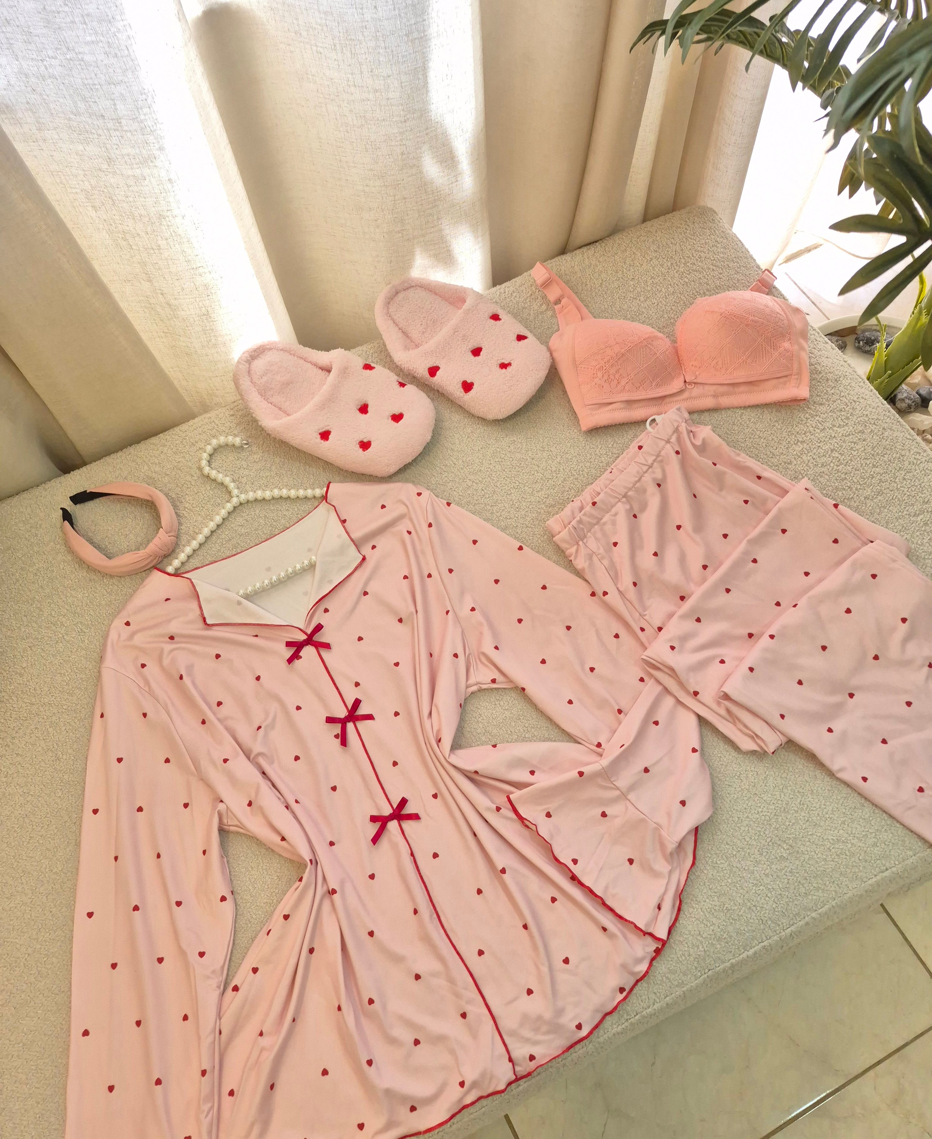 PINKY MATERNITY NURSING PAJAMAS & SLIPPER