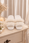 Ivory Pearl Tulle Slippers