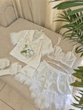 White Satin Bridal Set With Lengerie Set (4pcs)