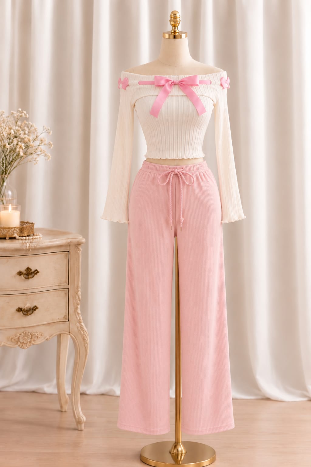 Pink Coquette Pajama Set 2pcs