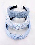 3pcs Blue Headbands